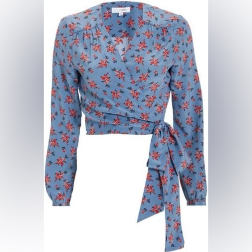 INTERMIX Tansy Floral Printed Wrap Blouse